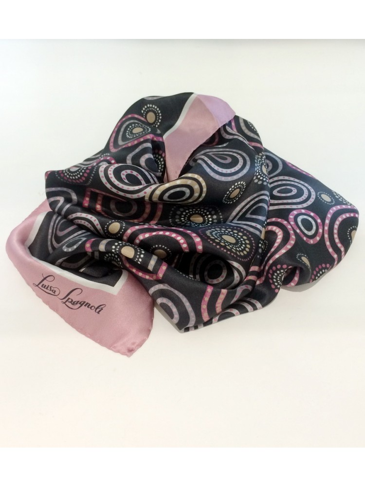 Шелковый платок бренда LUISA SPAGNOLI, rotante_роза