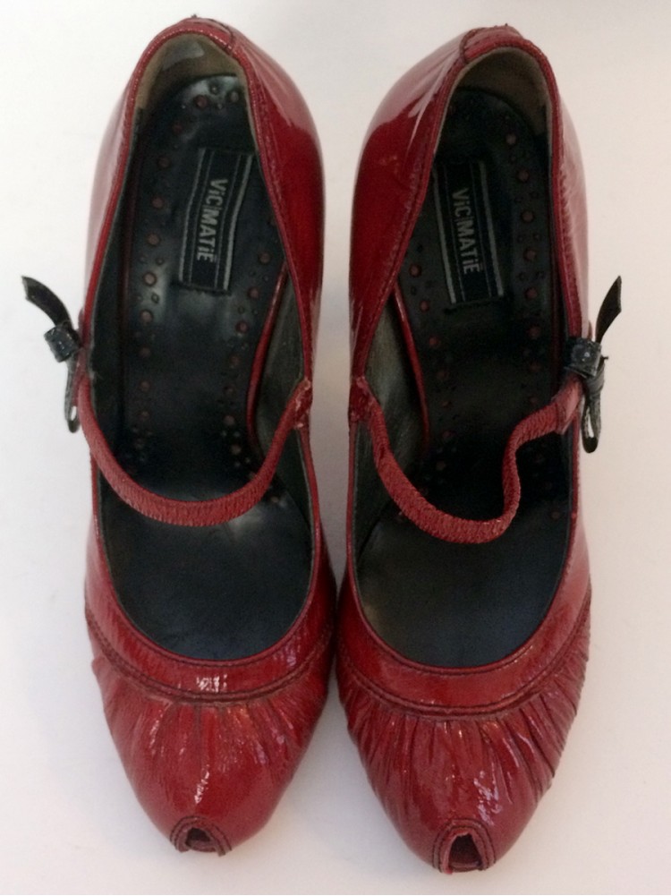 Туфли из комбинированной лакированной кожи, сбоку бант VIC MATIE 0776404